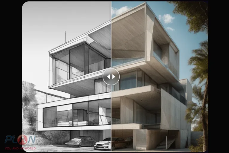 نمونه طراحی و رندر نما با هوش مصنوعی ai architect